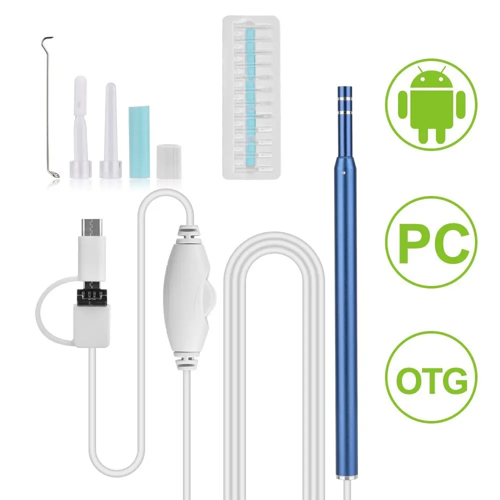 Ceny Otoskop kamera typu C 720P endoskop HD wizualna łopatka do uszu EarPick do czyszczenia uszu kamera OTG Android czyszczenie endoskop boroskop
