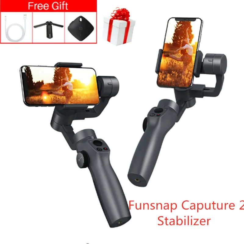 

Funsnap Caputure 2 Smartphone Stabilizer 3 Axis Gimbal Sport Action Camera Handheld for IOS Andriod Gopro 7 6 5 EKEN Yi