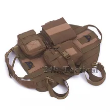 Открытый военный сервис собаки жгут жилет прогулки Охота Тактический Водонепроницаемый Молл тренировочный жгут со съемными мешками