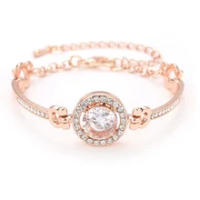 Массивная, желтая, Золотая натуральная Юбилейная Женская Классическая изящная бижутерия браслет