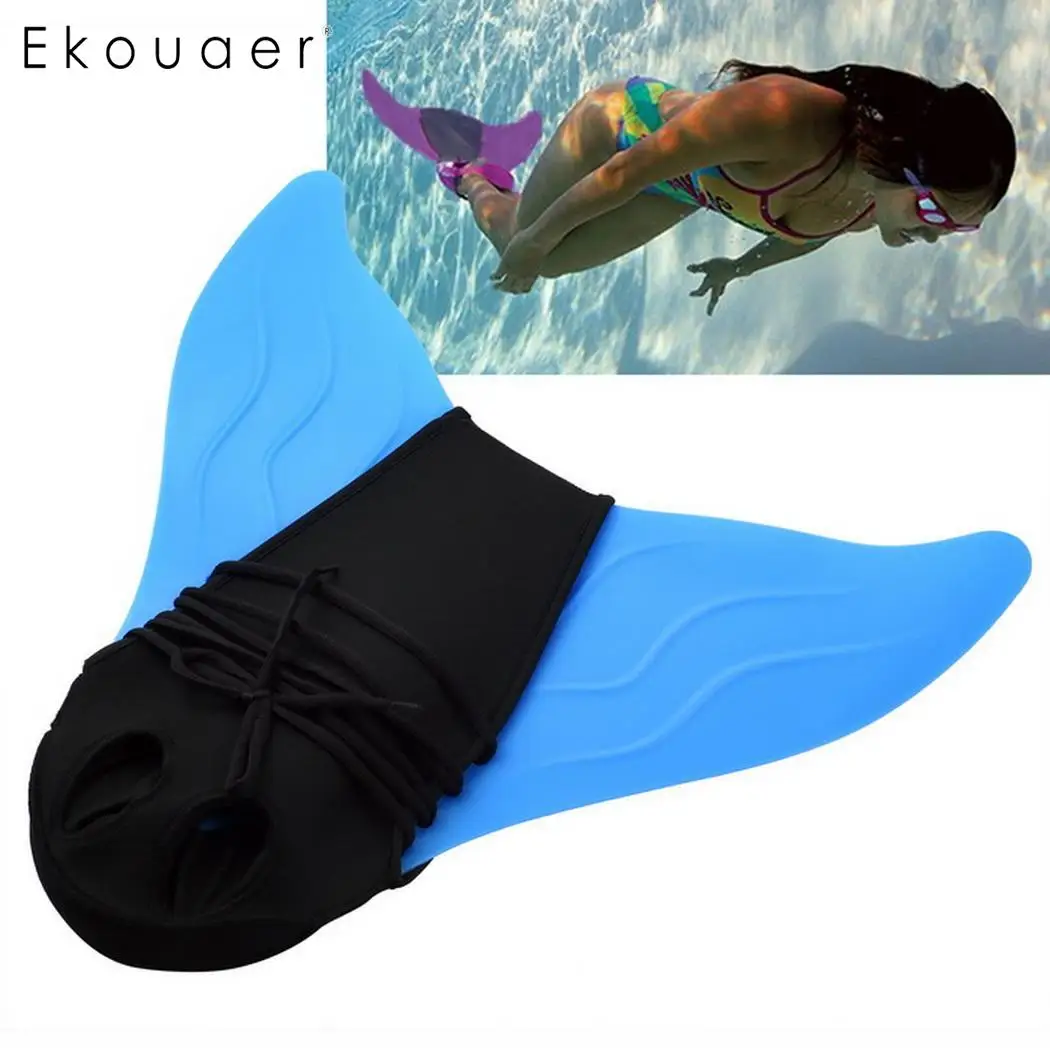 Niños adultos las aletas de natación de formación de los niños Flipper monoaleta sirena nadar Fin piscina pie Flipper buceo pies cola monoaleta nuevo
