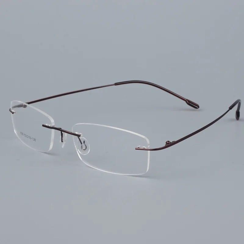 Titanium Alloy Rimless Glasses Frame Men Ultralight Prescription Myopia Optical Eyeglasses Male Frameless Eyewear 6 color eyeglass frames myopia glasses optical glasses
