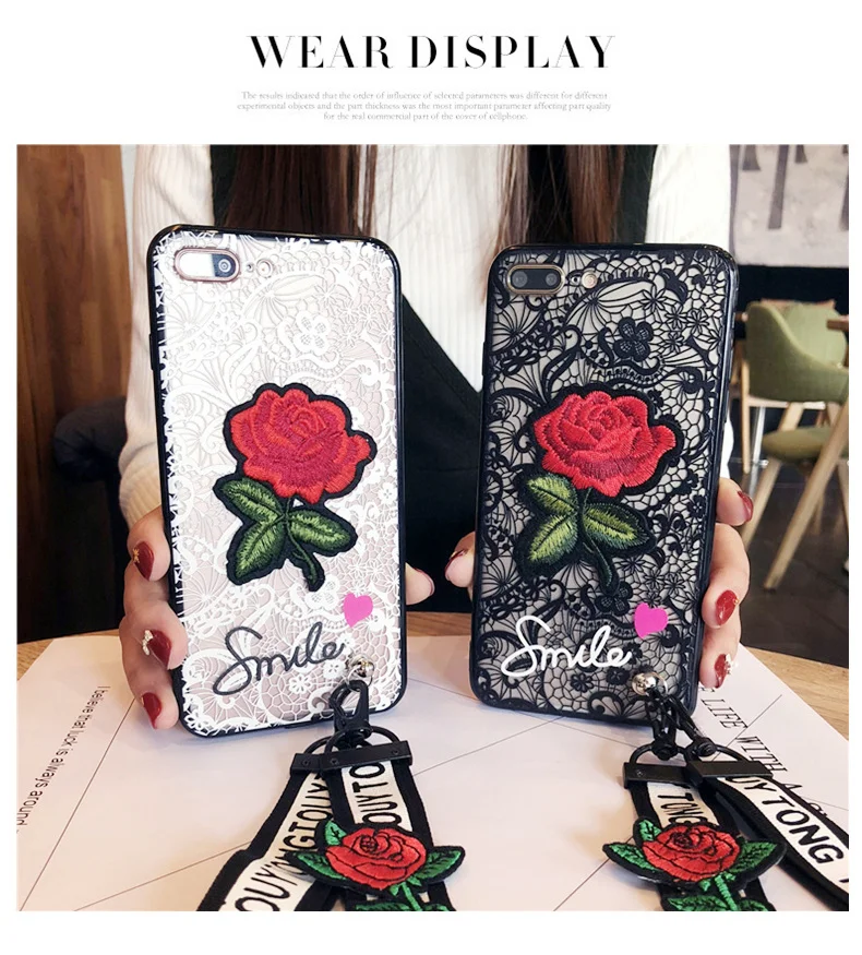 Цветочный Sexy Кружева Роуз чехол для Apple iPhone 6 i6Plus i6S i6SPlus iPhoneX10 iPhone7 I7Plus случае I8 i8Plus