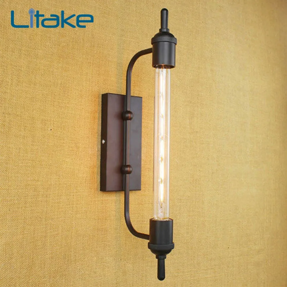 

Litake Retro Rural Wall Lamp Metal Long Industrial Cage Wall Fixtures Lighting for Study Clothing Store Bar Coffee Shop