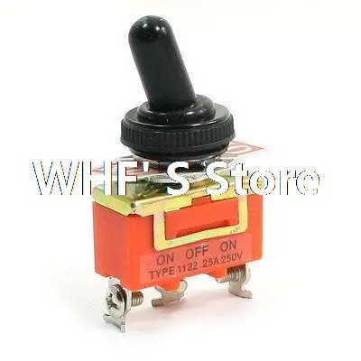 

250V 25Amp SPDT Latching Rocker Type 3 Position Toggle Switch w Cover