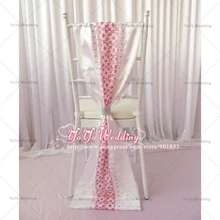 Белый атласный стул створки с кружевом для Chiavari стул с пластиковой пряжкой Свадебные украшения