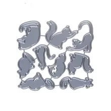 9 koty Kitty Metal wykrojniki Decor śliczne ramki Scrapbooking papier Craft umiera wytnij tłoczenie karty szablony umiera(China)