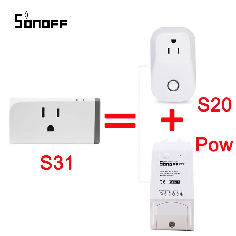 Itead Sonoff S31 US 16A умный WiFi монитор с разъемом энергопотребление удаленный wifi переключатель умный дом автоматизация модуль работа с Alexa