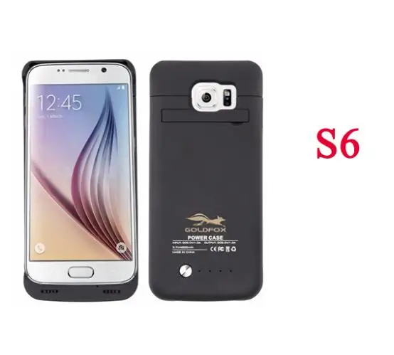 Для samsung S6 edge power чехол для Galaxy S6/S6 edge power Bank чехол для зарядного устройства для samsung Galaxy S6 edge чехол для аккумулятора - Цвет: Black for S6