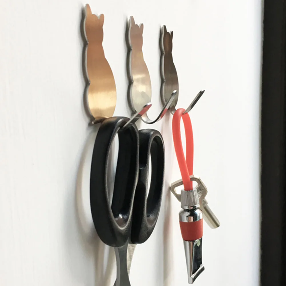 2 шт. вешалка для ключей в форме кошачьего хвоста, кухонный металлический крючок, держатель для ключей, настенная дверная вешалка, декоративная