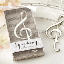 Уникальный Свадебный Подарок 400 шт./лот Свадебные сувениры "Симфония" Хромированная Музыка Примечание открывалка для бутылок