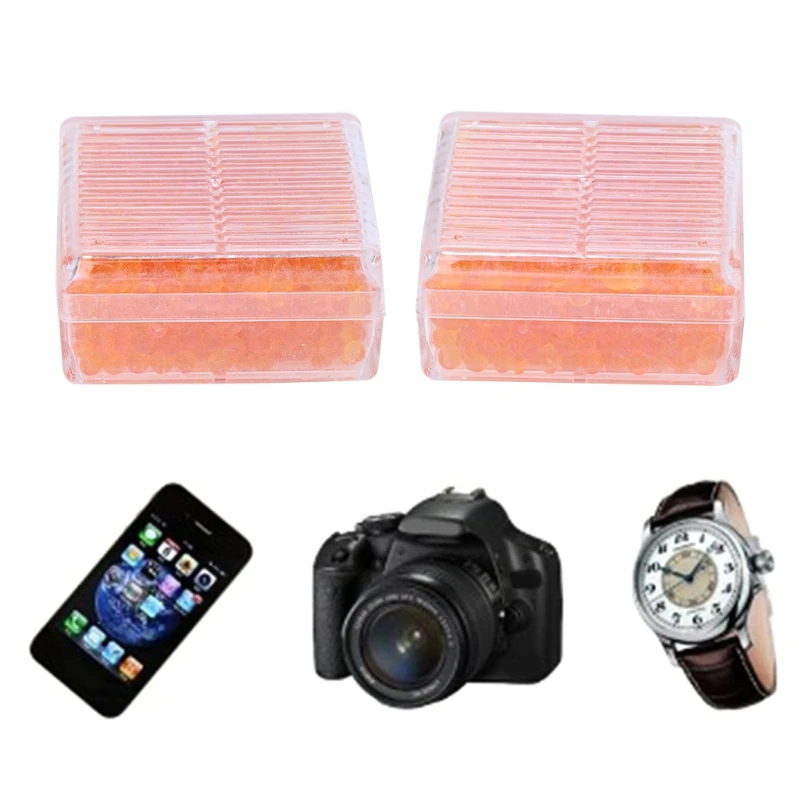 Beli OOTDTY T 2 Pcs Silika Desiccants Gel Menyerap Reusable Mouldproof Kotak Kering Untuk Kamera Orange