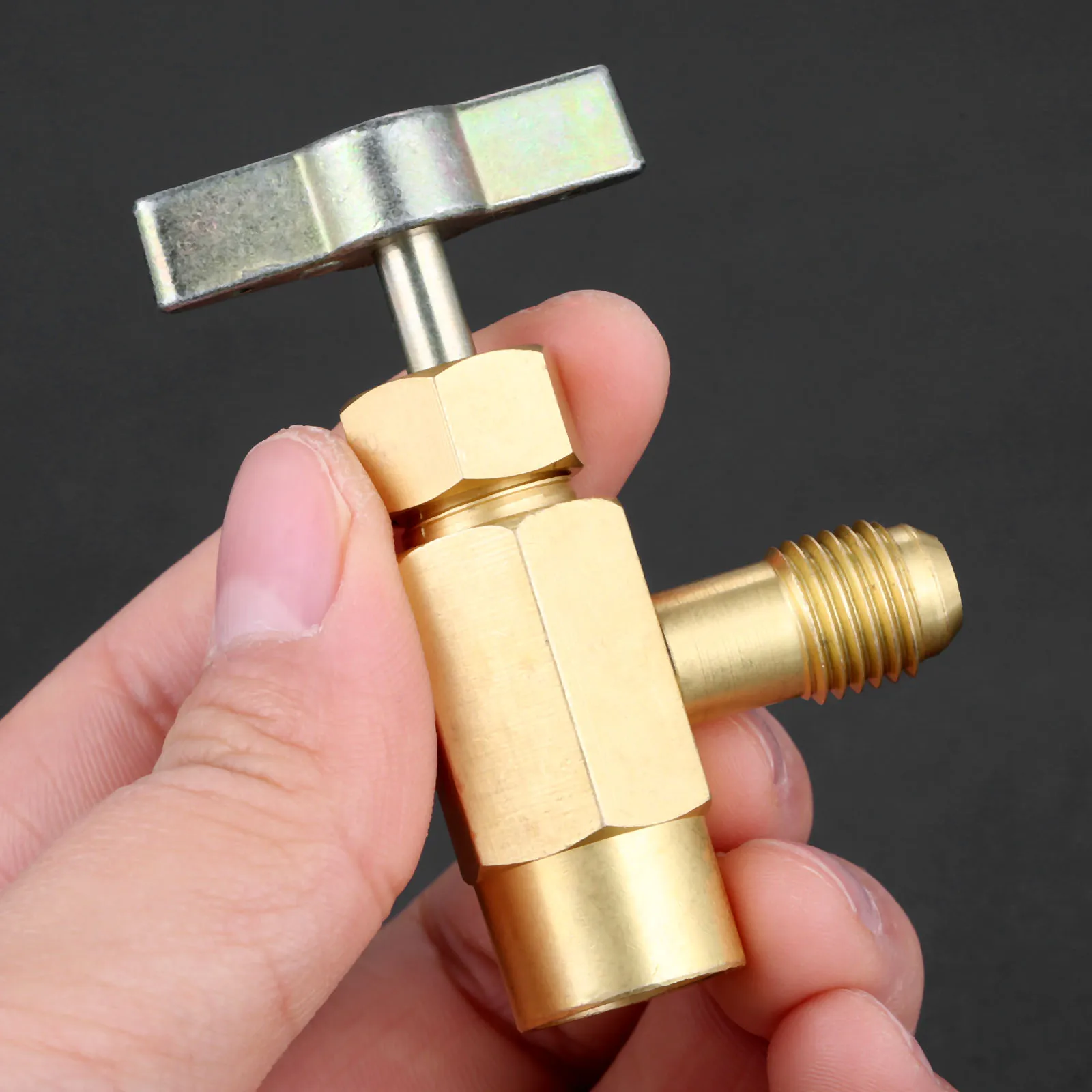 5 шт. R1234yf хладагент Can Tap 1/2 &quotACME LH Female 1/4&quot SAE Male AC флакон инструмент