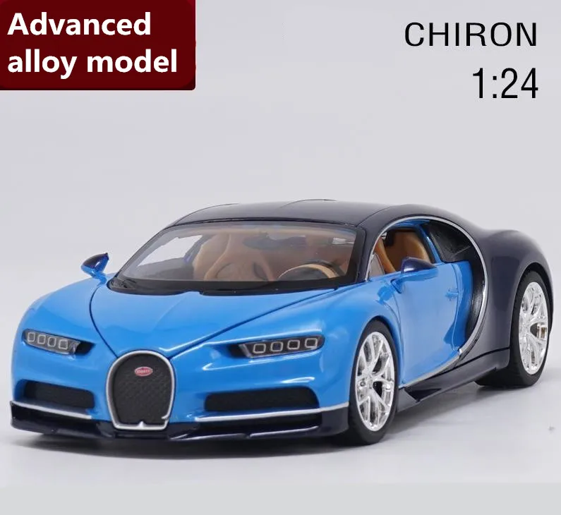 1:24 высокое моделирование Bugatti чугун модель автомобиля Расширенная игрушечная машинка из сплава, литая металлическая модель, 3 открытые