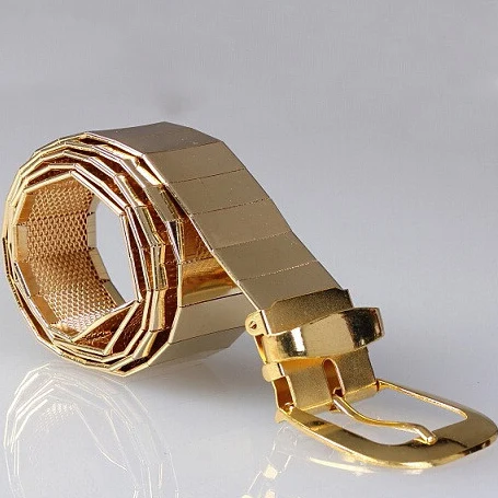 

2019 Mens Punk Luxury Belts for Jeans Metallic Gold Belt Famous Designer Brands High Quality Cinturon Mujer Stainless Steel