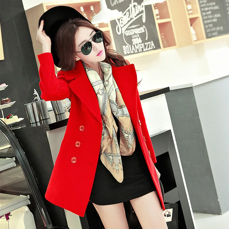 Femme Mujer rouge Abrigos Casaco Manteau Laine orange Féminin Red Gris Sobretudo Feminino 2017 wine Invierno Nicesense Red D'hiver Pardessus Femmes qTtAw7Rq