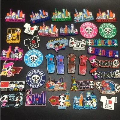 

(5 pieces/lot)The new Shanghai Panda soft surface fridge magnet Landscape