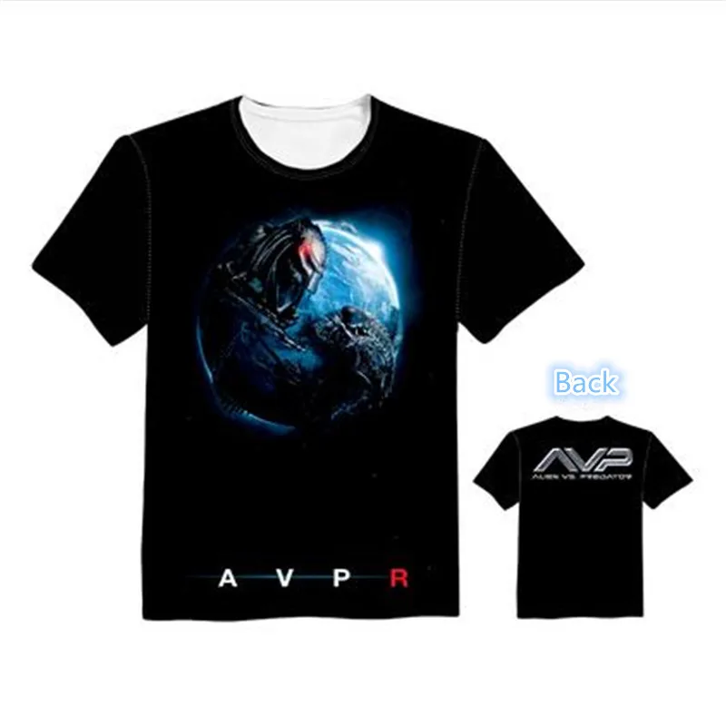 Модная женская и мужская футболка с коротким рукавом AVPR Alien Vs Predator Lovers с принтом на заказ, футболки высокого качества - Цвет: 1