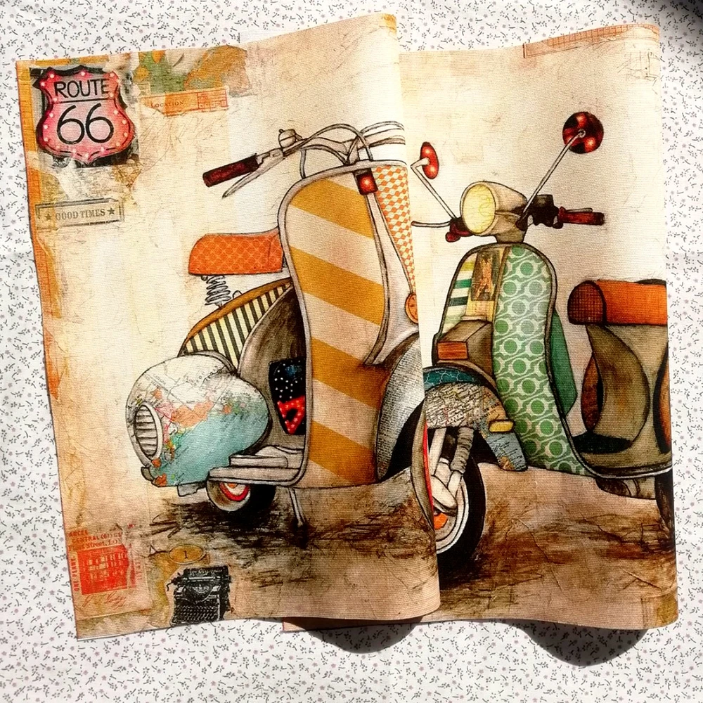 

mix 28X28cm Motorcycle patchwork sewing digital print fabric restore cotton tissues diy bag Frame Painting
