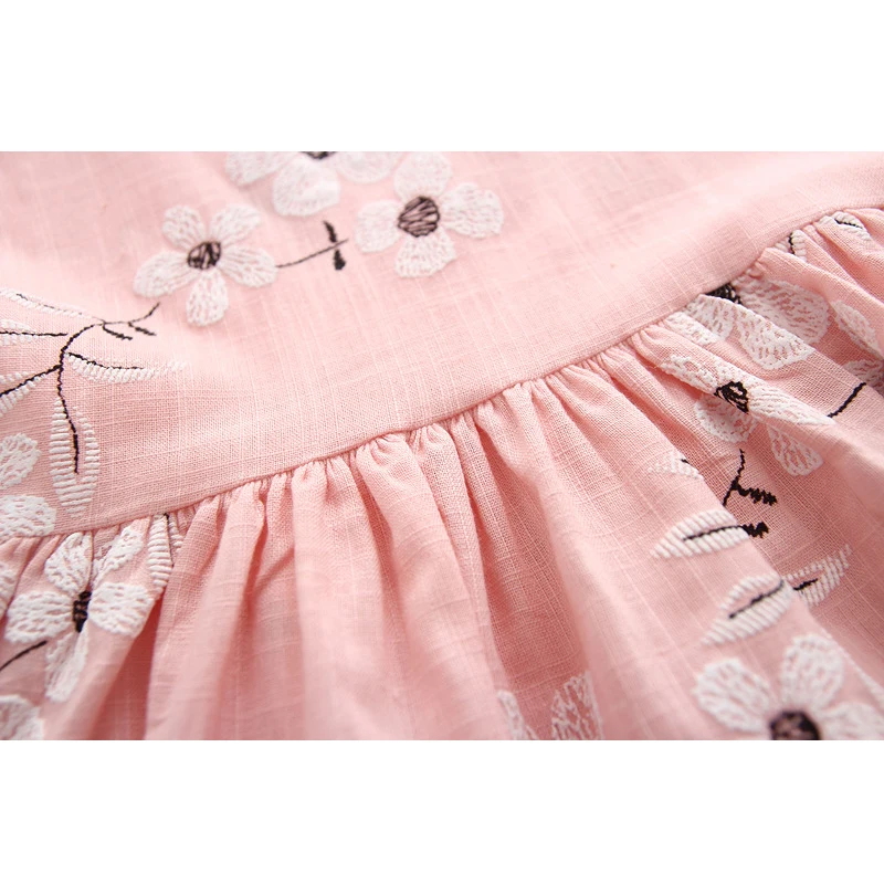 Платье для маленьких девочек, модное летнее Хлопковое платье без рукавов с цветочным принтом, детское льняное платье с цветочным принтом, одежда для малышей, детские платья