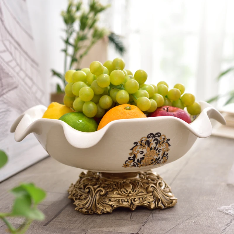 US $223.95 highgrade ceramic fruit fruit plate dry fruit tea table living room decoration decoration Home Furnishing basket