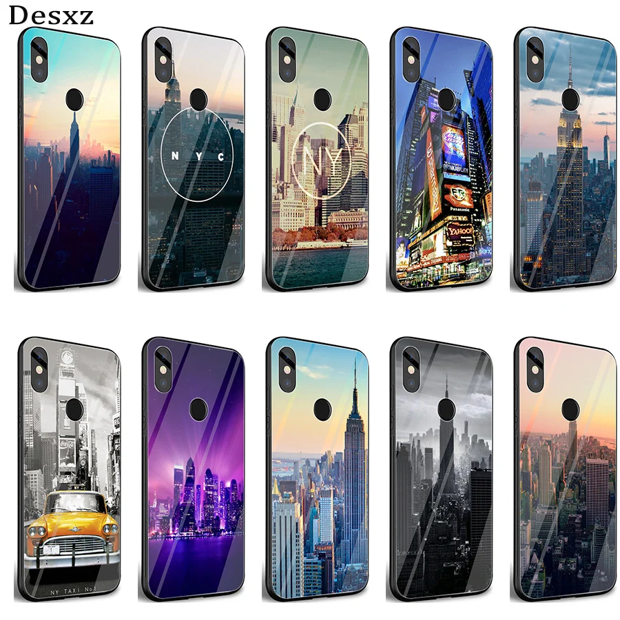 GerleeK стекло ТПУ Нью-Йорк чехол для Xiaomi 8 Lite A1 9 pocophone F1 Redmi Note 5 6 7 Pro 6A 4X | Мобильные