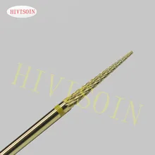 Сверло для ногтей из карбида HIVISOIN Gold Cross Cut-Super Fine(6103,023)-вольфрамокарбидные буры