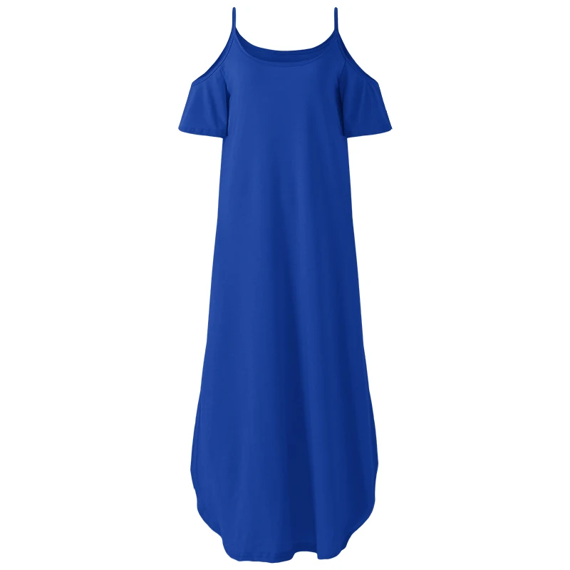 VONDA Plus Size Maternity Clothing Women Summer Beach Dress Sexy Strap Off Shoulder Pregnant Split Vestidos Maxi Dress 5XL