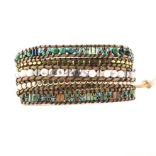 Exquisite Natural Stones Phoenix Beads 5 Layered Leather Wrap Bracelets Antique Weaving Bracelet Dropship Jewelry Exquisite Natural Stones Phoenix Beads 5 Layered Leather Wrap Bracelets Antique Weaving Bracelet Dropship Jewelry