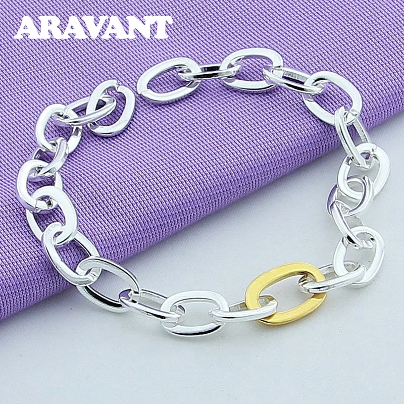 

925 Silver Jewelry Round Circle Chains Bracelets For Women Fashion Bracelet Jewelry