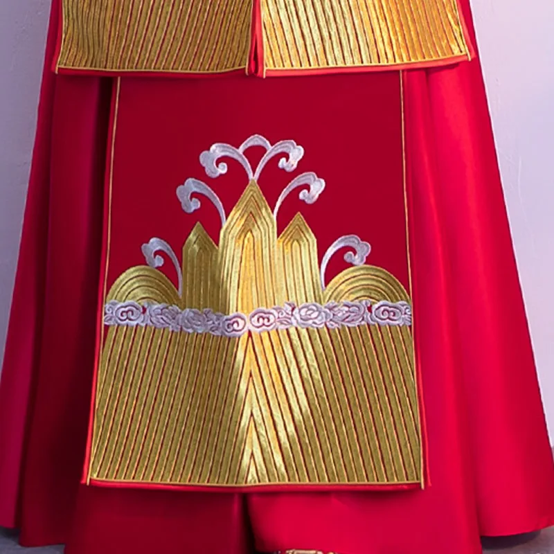 Кимоно для беременных женщин Cheongsams красный Qipao Вышивка китайское свадебное
