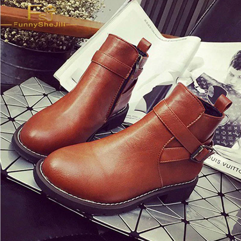 tan boots with small heel