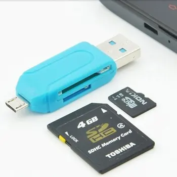 

universal TF / SD card reader mobile phone micro USB + pc USB 2.0 OTG card reader