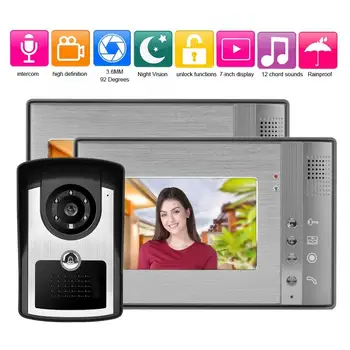 

7 Inch HD Video Door Phone Doorbell Intercom Kit 802FG12 New