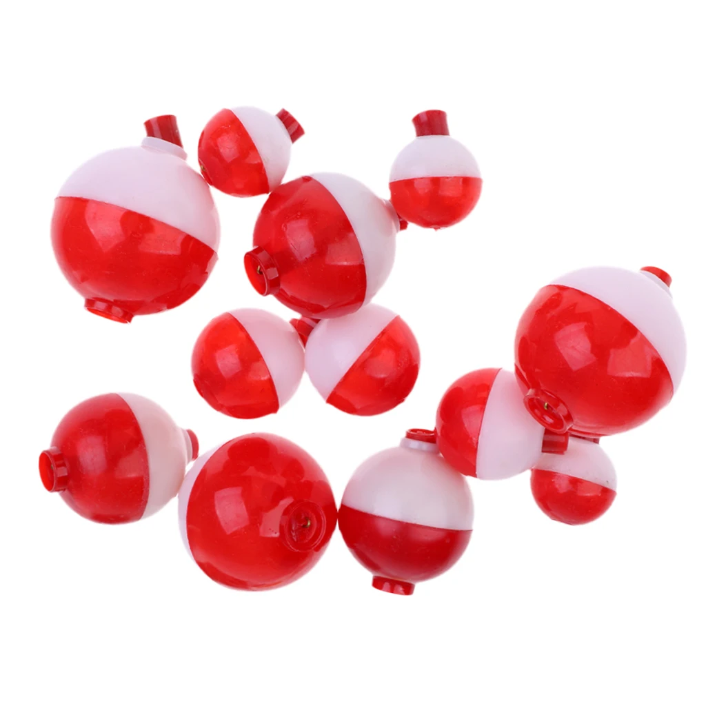 Lot 12 Pieces Fishing Floats Snap on Float Bobbers Hard ABS Plastic Push Button Fishing Round Buoy Float Bobber