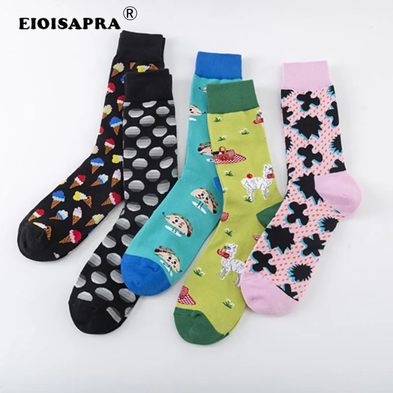 

[EIOISAPRA]New Tide Socks Creative Personality Street Fashion Hip Hop Socks Colorful Combed Cotton Cartoon Dog Funny Sock