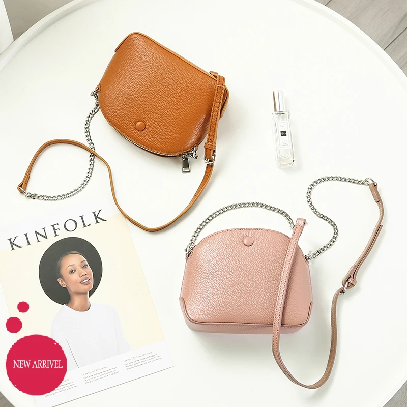 

High Quality Genuine Leather Women Crossbody Bags Fashion Shell Design Women Shoulder Bags Chain Shoulder Strap Ladies Handbags