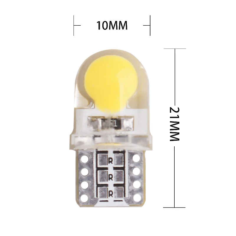 10 шт. T10 w5w светодиодный 194 168 W5W COB 8 SMD 80 люмен силиконовые яркий светодиодный пинбол чтения боковой фонарь освещения номерного знака габаритный фонарь 12 V