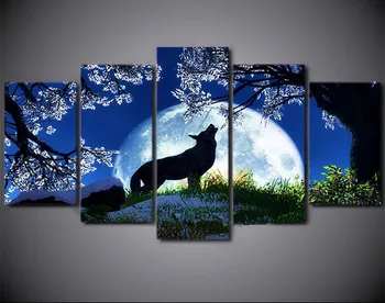 

mandala 5d diamond painting custom moon wolf night view christmas embroidery diy cross stitch xmas decor hot 925 full square pen