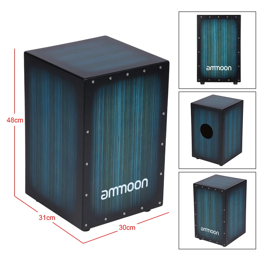 Ammoon деревянный ящик барабан кахон ручной барабан из дерева инструмент для уговора со стингами резиновые ножки 30*31*48 см