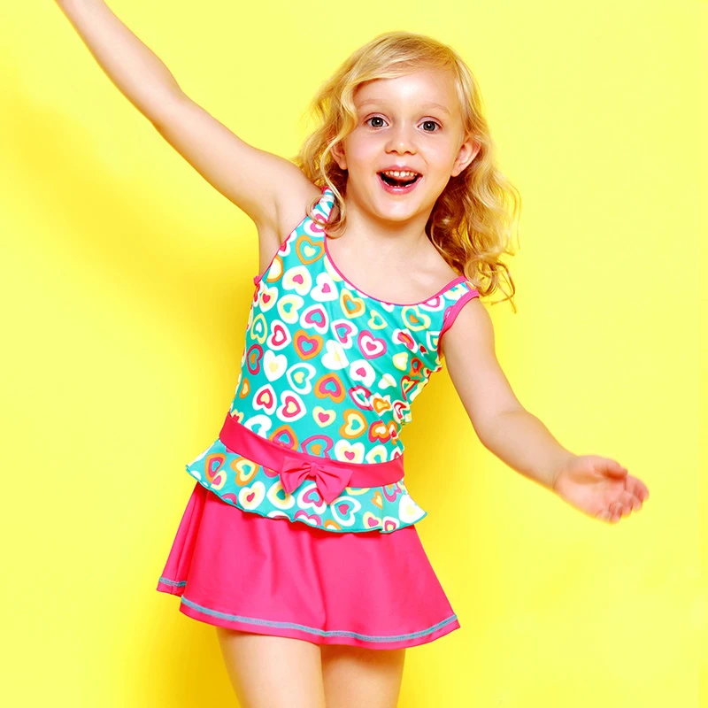 

New Arrival swimsuit Girls One Piece Swimwear Kids Children Swimdress Breathing Bathing suit Kid's Beachwear Cute badpak
