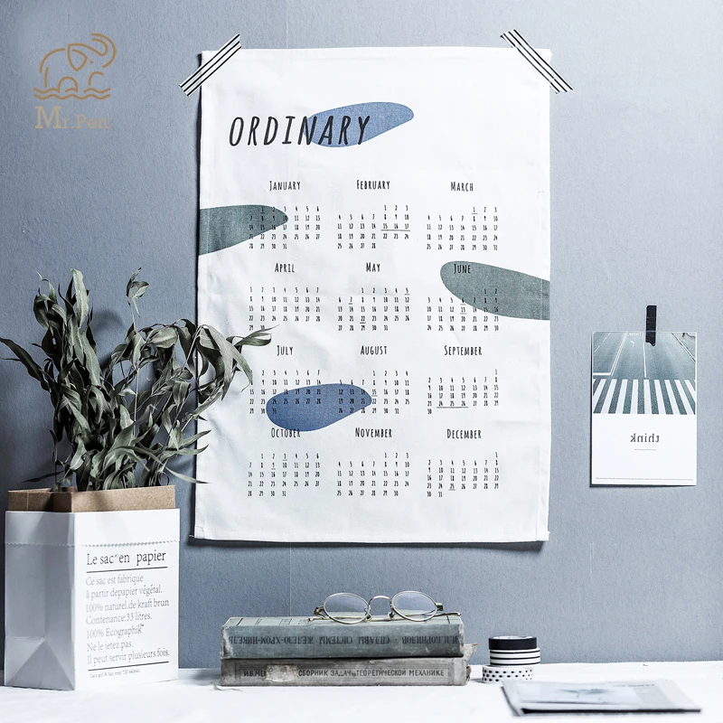 

2019 365days Cotton Calendar Creative Wall Decoration Wall Calendar Office School Daily Planner Notes Schedule Office Supply