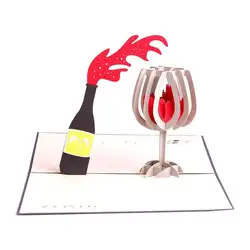 Perfect-Cards 3D Pop Up красное вино спасибо поздравительные открытки на каждый случай