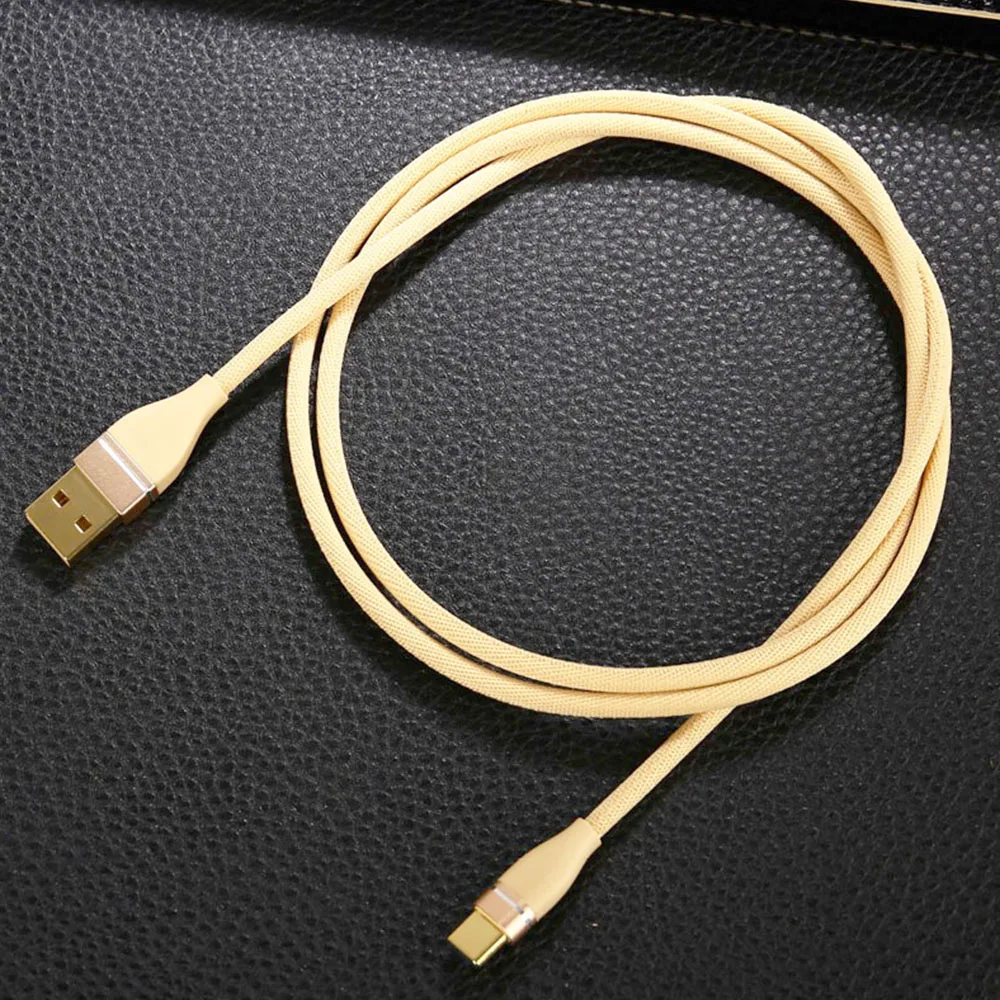100 шт./лот 1 м нейлоновый Плетеный USB кабель 3 типа C металлический для зарядного