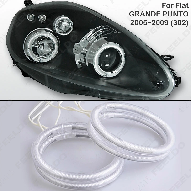 

4Pcs/set Car 6-Color Headlight CCFL Angel Eyes Halo Rings Kits For Fiat GRANDE PUNTO 05~09 (302) #FD-3260