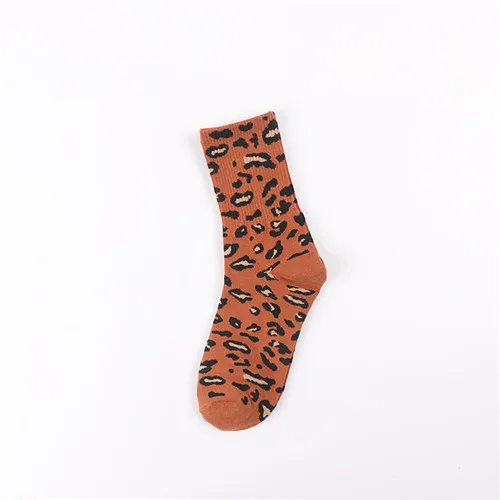 UG женские беговые носки леопардовые милые женские модные носки весна лето осень дышащие чесаные Смешные изделия из хлопка носки - Цвет: Оранжевый