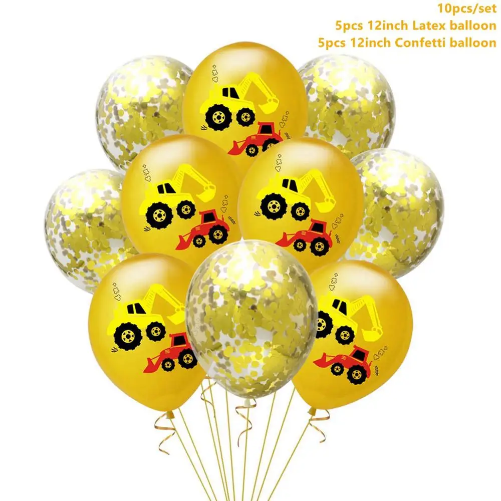 Taoup 10 шт. автомобильные воздушные шары для грузовиков латексные строительные машины тематические вечерние украшения для вечеринки на день рождения для мальчиков - Цвет: Truck Balloons 3