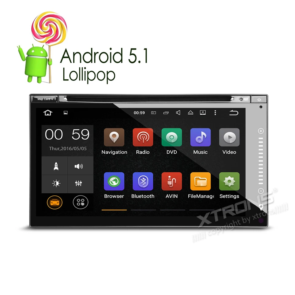 6.95 'ɲ Din Android 5.1 Quad Core 1024*600 Автомобильный DVD Плеер с СЕНСОРНЫМ аудио OBD2 DAB + 1080 P