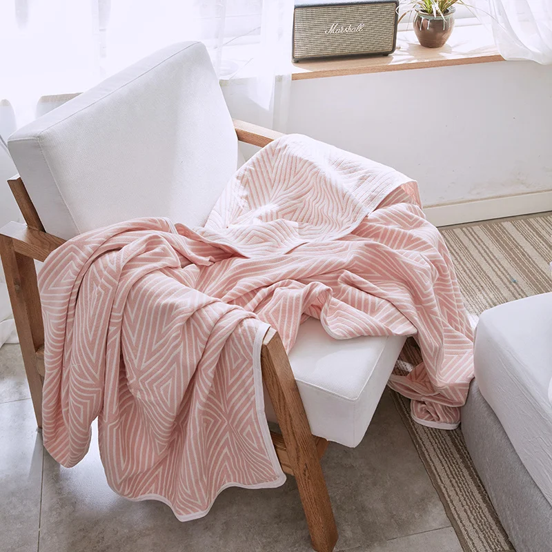 Мягкие хлопковые одеяла на кровать в японском стиле, летнее одеяло розового цвета и цвета хаки, постельное белье для близнецов, размер Queen, не скатывается, покрывало, одеяло