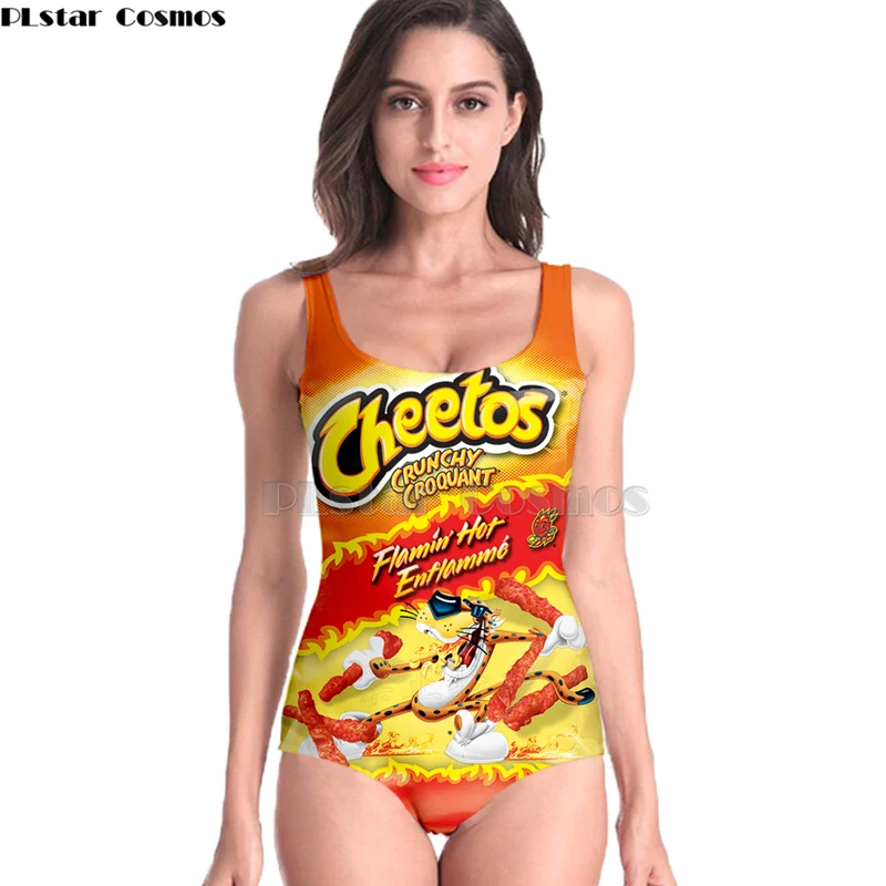 2019 Hot Cheetos Women's Ladies Sleeveless Sexy Cosplay French fries food 3D Printed Beach Swimwear One Piece Swimsuit-19 2019 Hot Cheetos Women's Ladies Sleeveless Sexy Cosplay French fries food 3D Printed Beach Swimwear One Piece Swimsuit-19